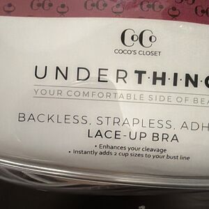 Underthingz Backless Staples Adhesive Lace Up Bra